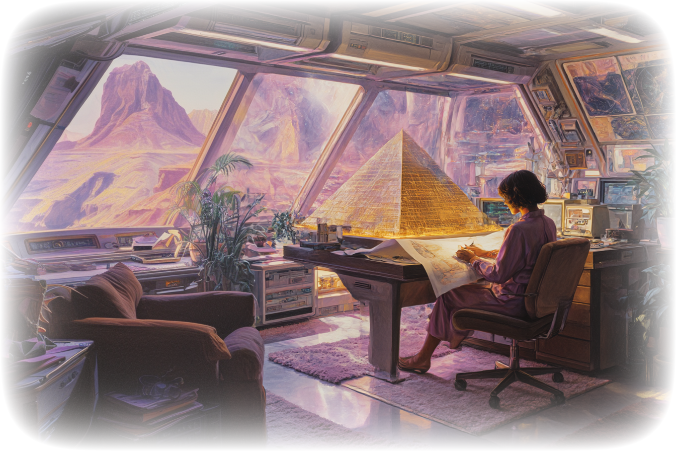 Founder analyzing a digital blueprint illuminated by data projections symbolizing Dipitys Authority Architecture™ process that transforms chaos into a precise 3 week content strategy for measurable growth