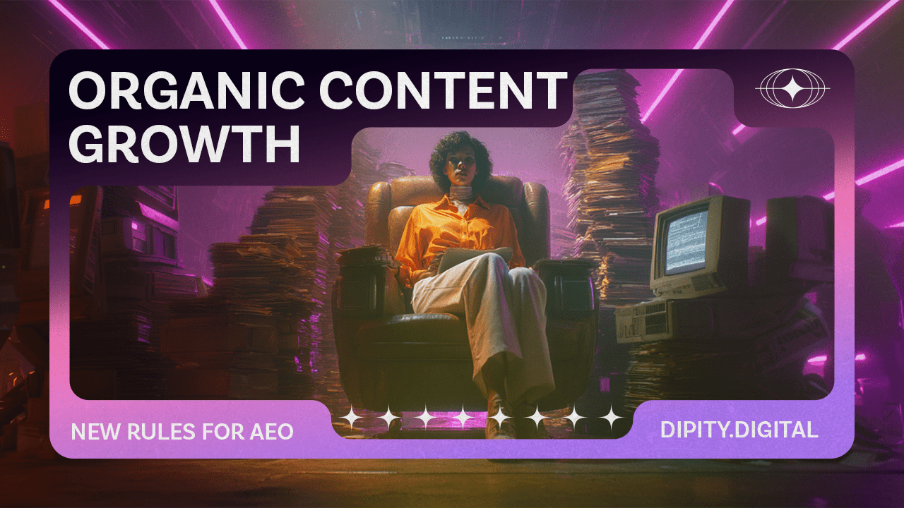 Graphic illustrating the rise of Answer Engine Optimization AEO as the new growth engine in 2025 highlighting how AI answer overviews reduce clicks from traditional Google search results